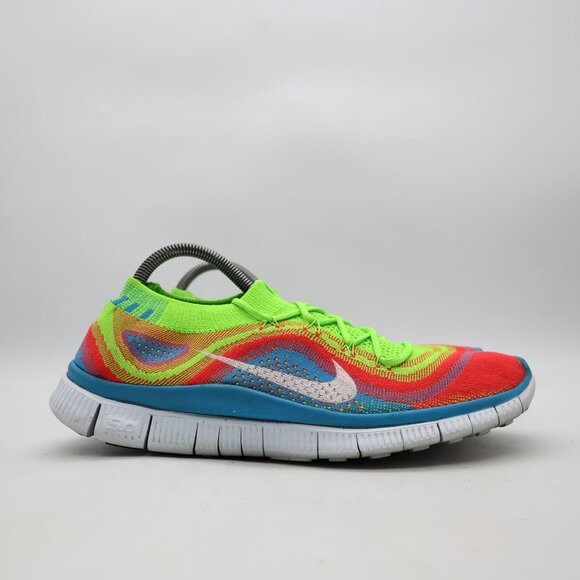 Nike Free Flyknit + Men's 10 Electric Green Athletic Running Trainer 615805-316 - Picture 1 of 9